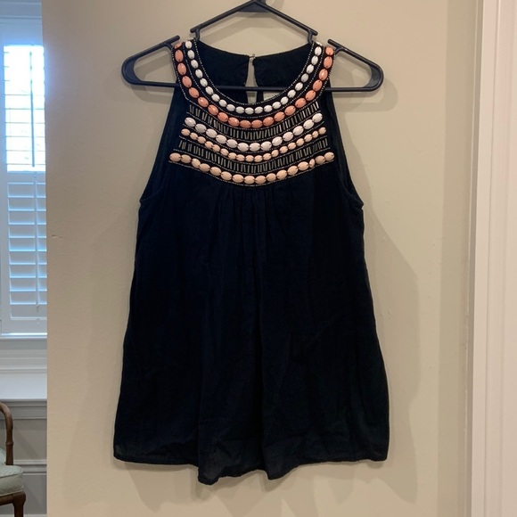 Sabine black beaded top- medium - Picture 1 of 5